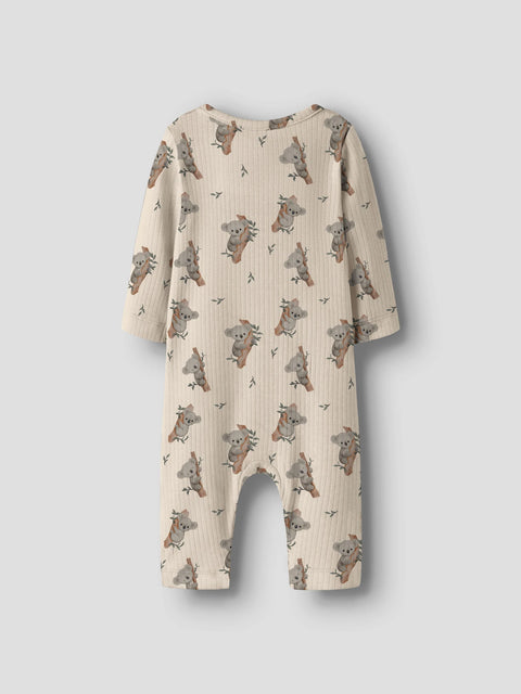 Name it Rib Einteiler Koala beige meliert