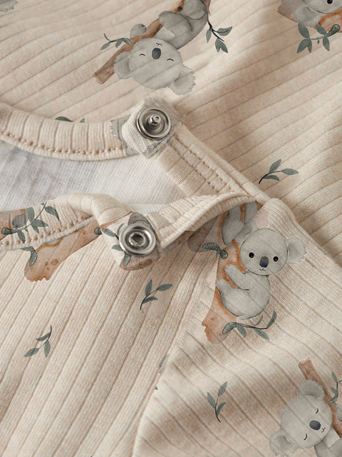 Name it Rib Einteiler Koala beige meliert