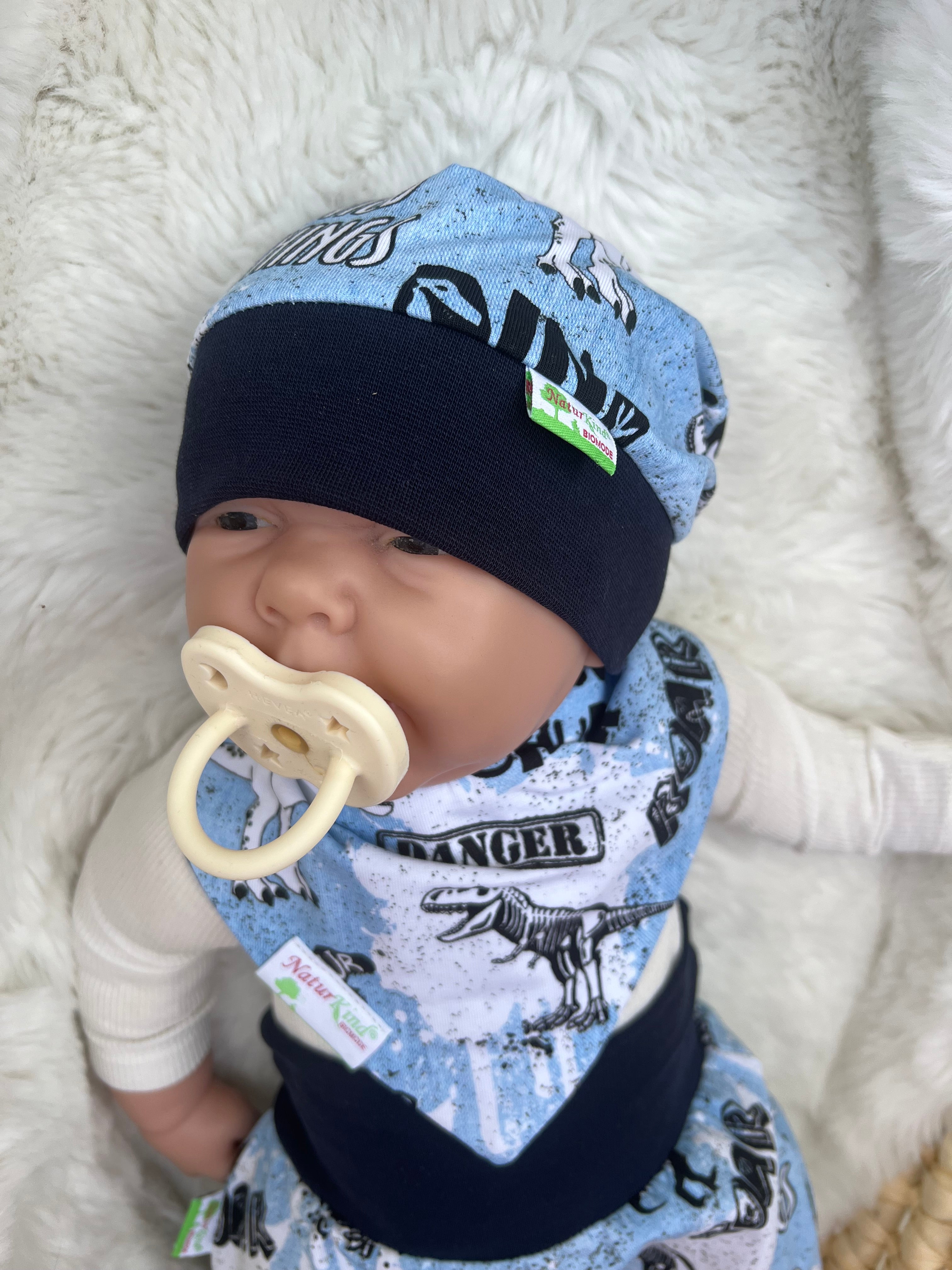 Bündchen Beanie Dinos jeansoptik