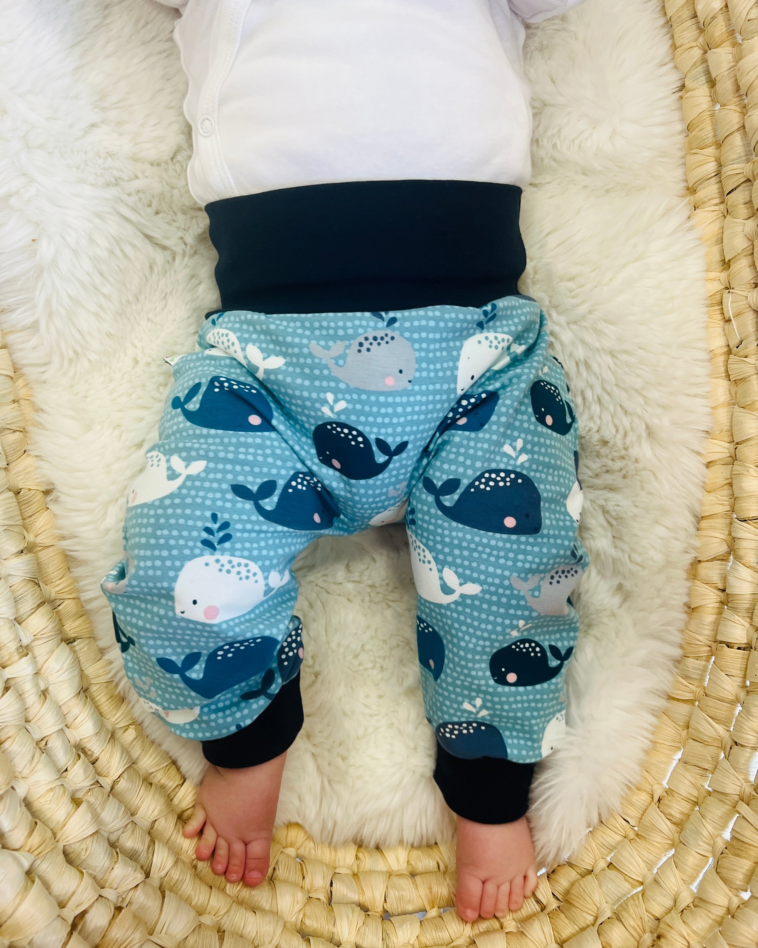 Mitwachshose Babywale blau