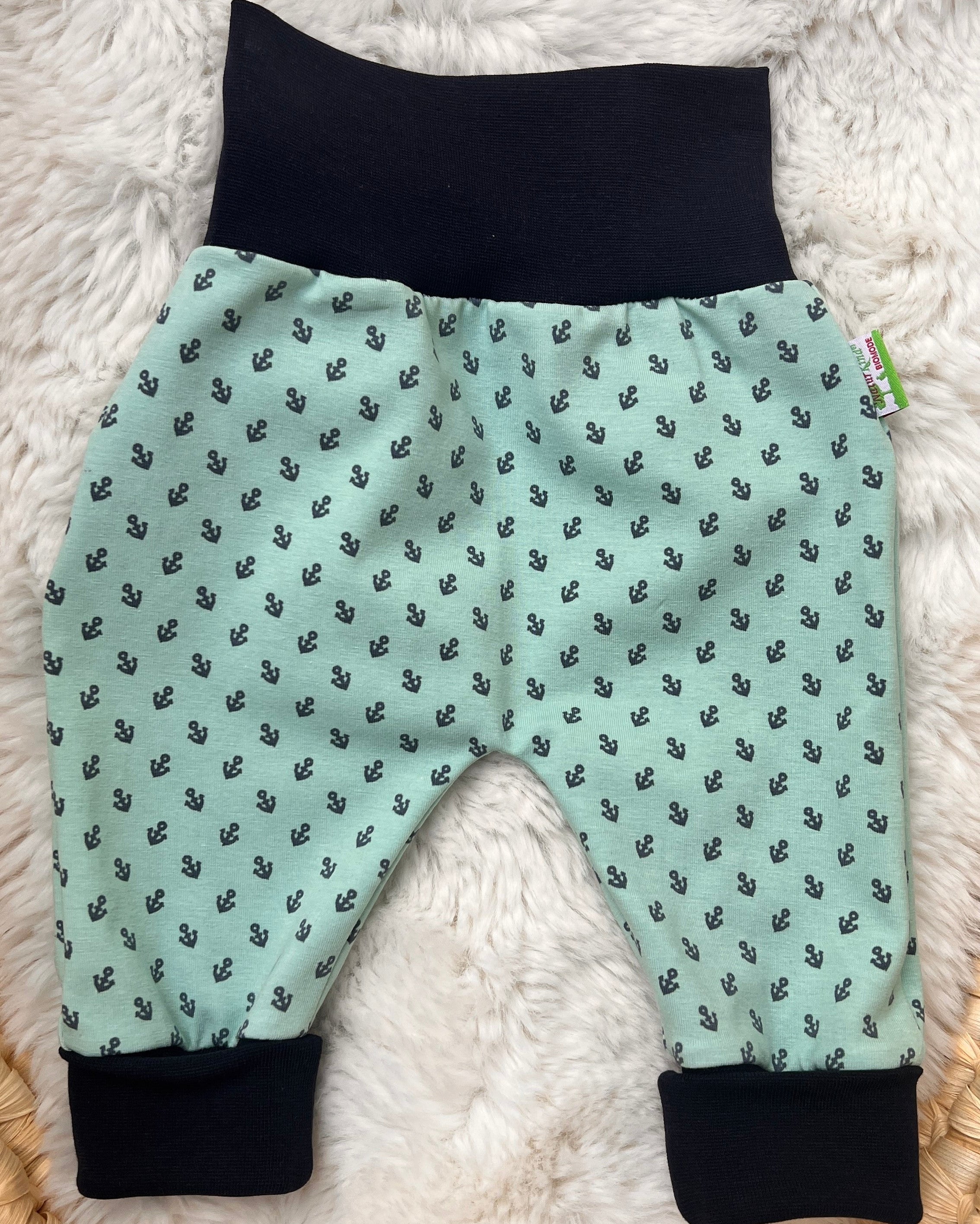 Mitwachshose Anker mint dunkelblau