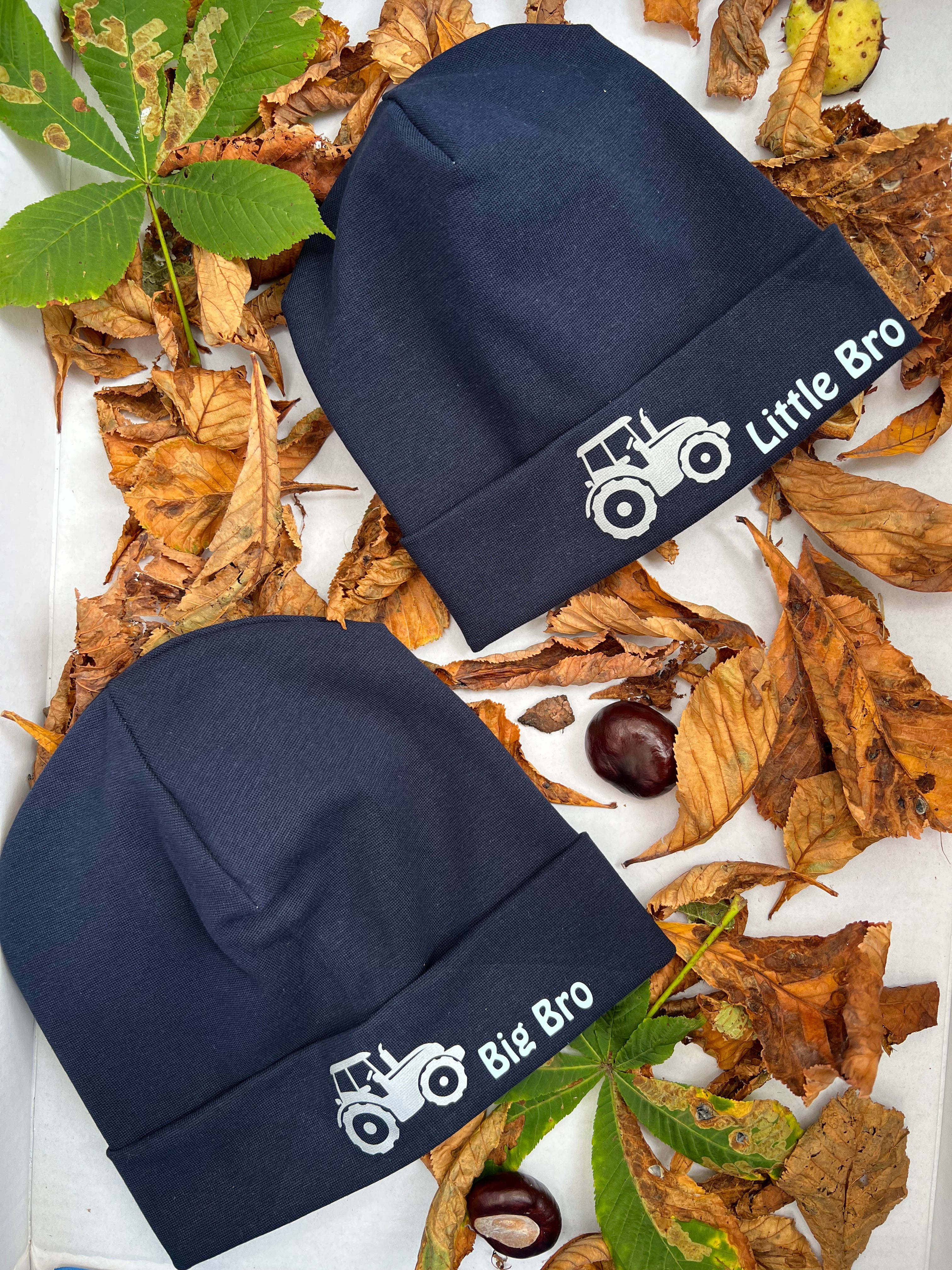 Hipster Beanie Dunkelblau Traktor Reflektier