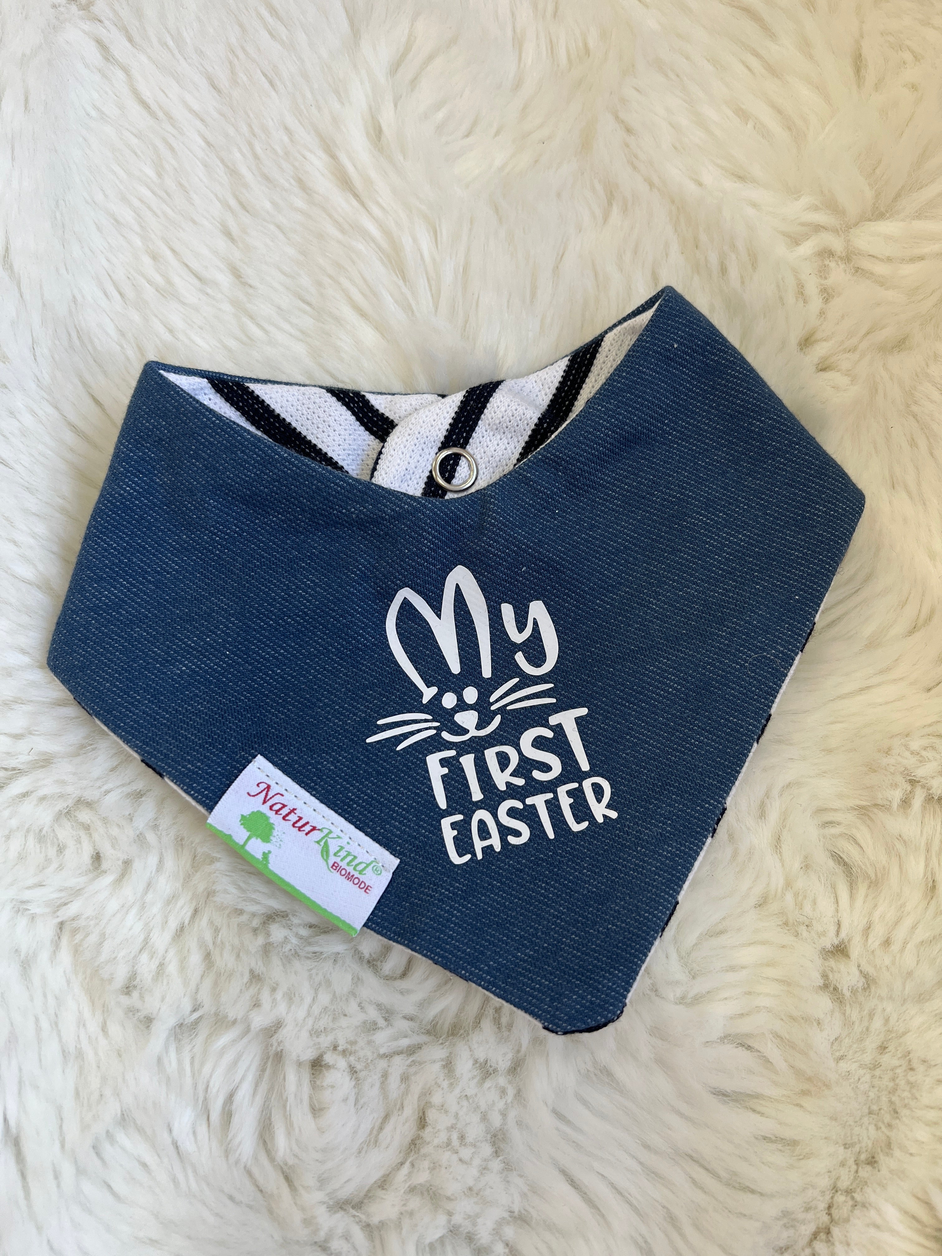 Wendehalstuch Jeans hell "my first easter"