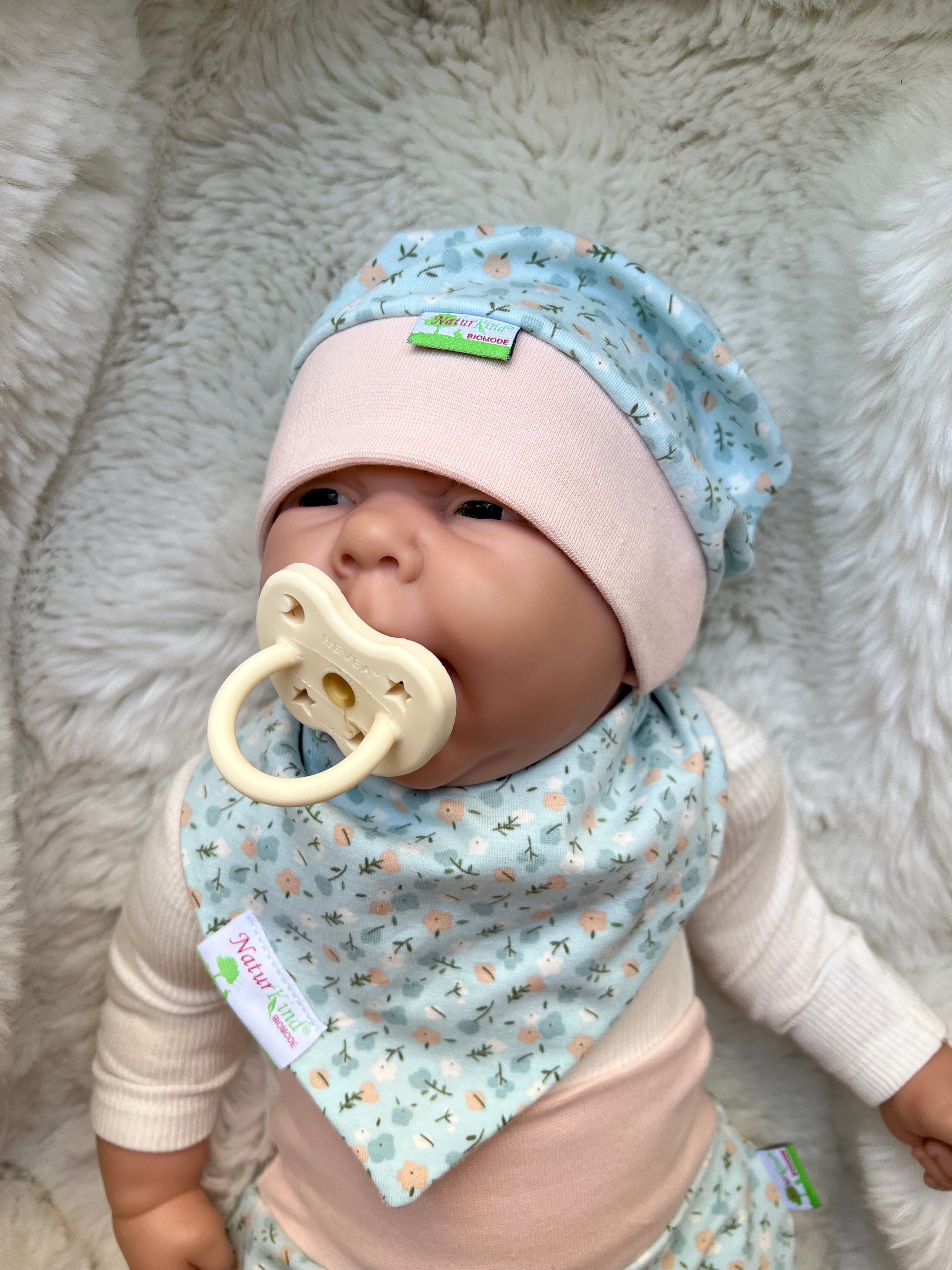 Bündchen Beanie Blaue Blumenwiese