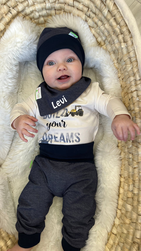 MitwachsSet für Babys Bio Baumwolle - Jeansjersey dunkelblau