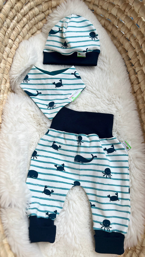MitwachsSet für Babys - Wale & Meerestiere petrol