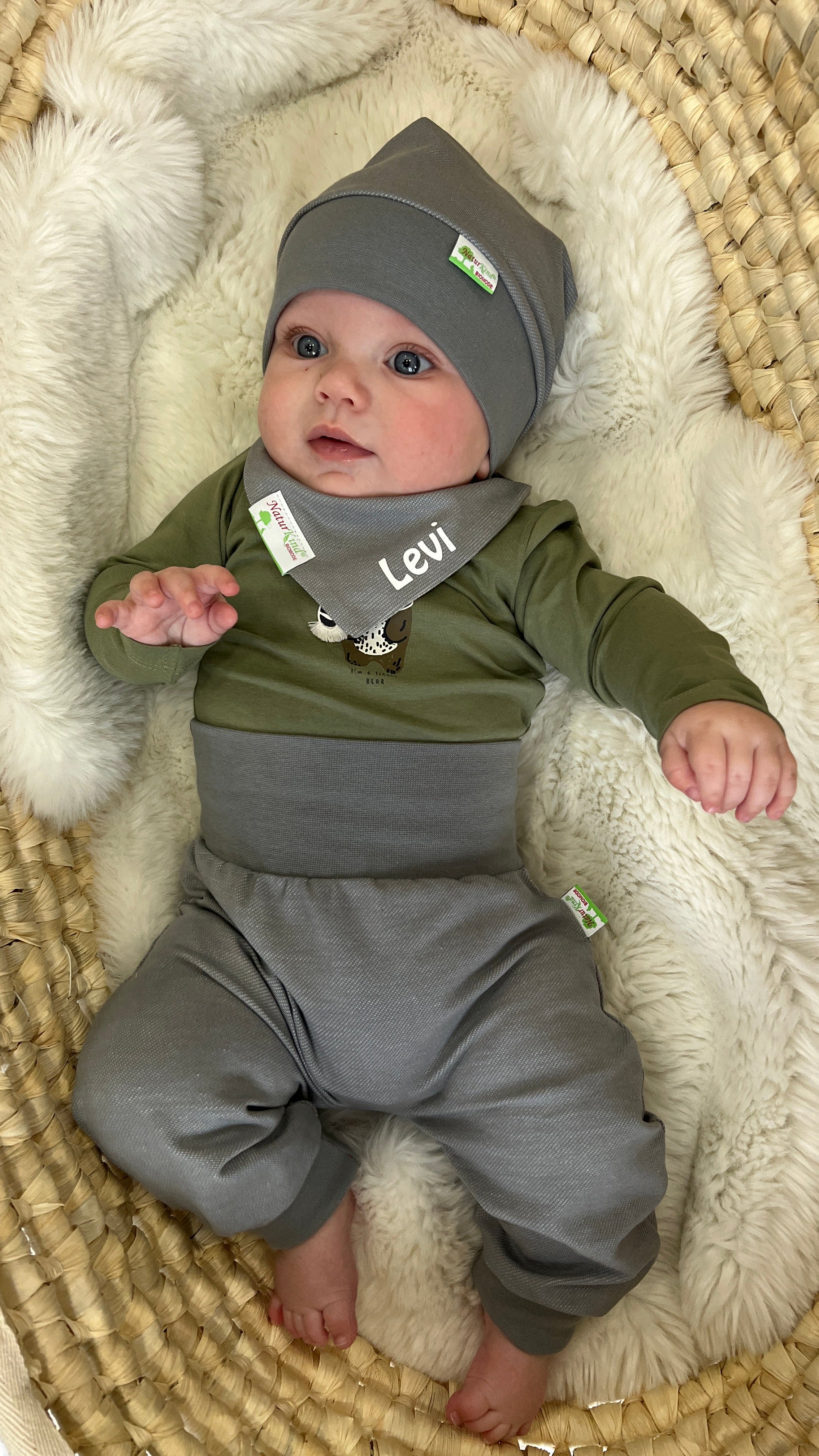 MitwachsSet für Babys - Jeansjersey grau