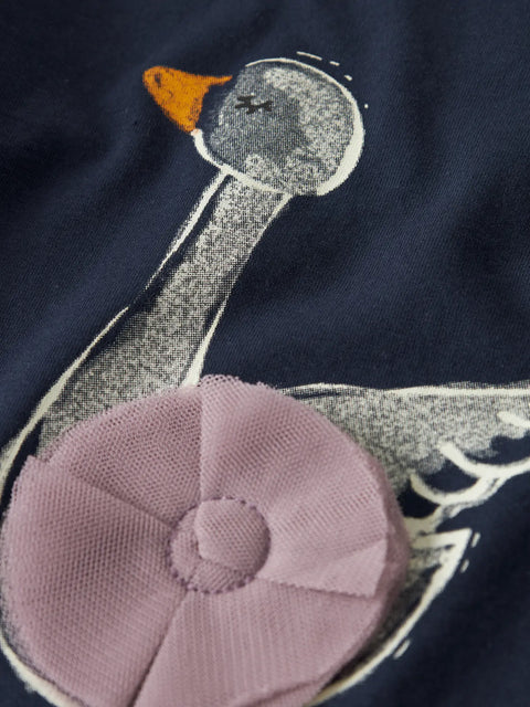 Name it Langarmshirt Schwan dunkelblau