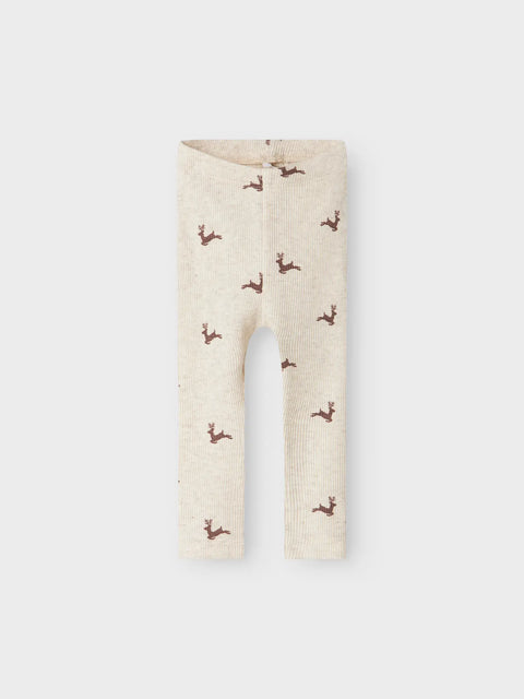 Name it Leggings Rentiere beige meliert