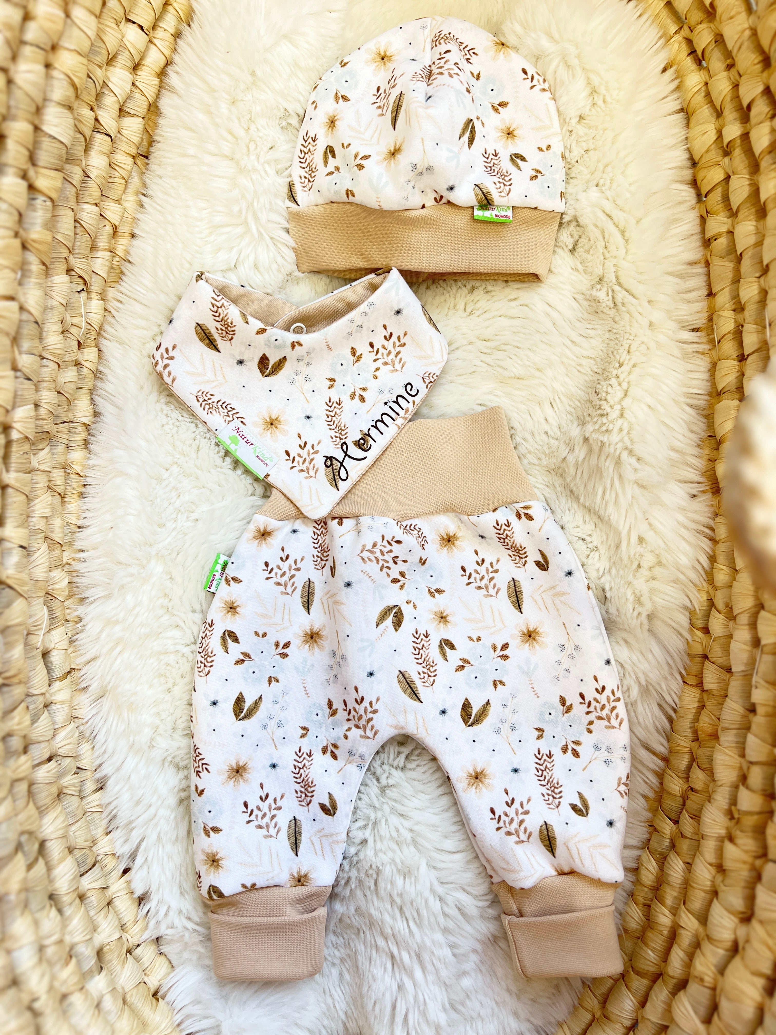 Mitwachshose Boho Flowers beige ★exklusiv★
