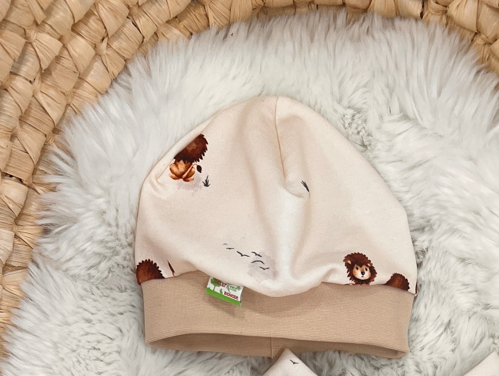 Bündchen Beanie Vintage Löwe