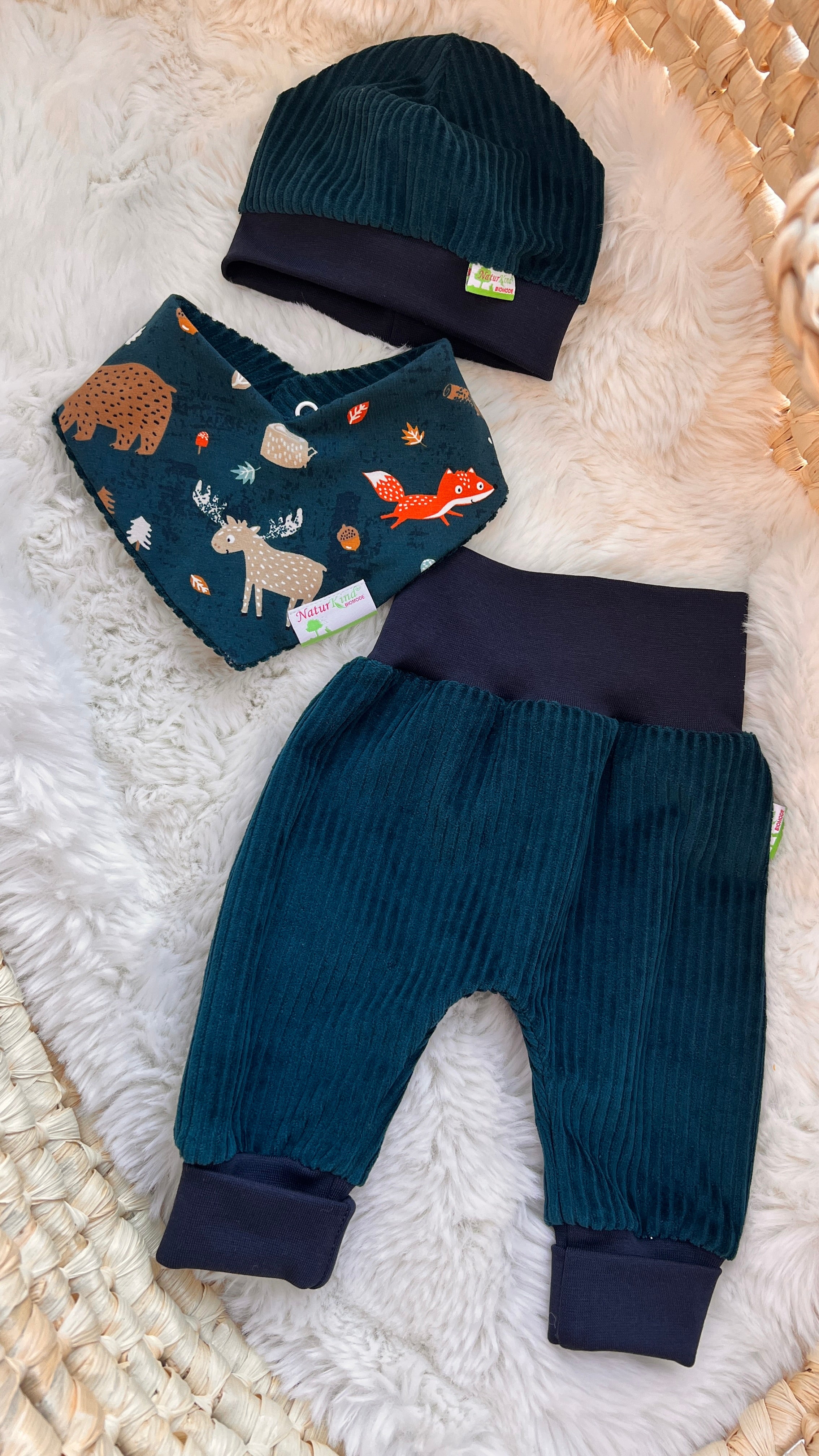 MitwachsSet für Babys - Cord Nicky mitternachtsblau