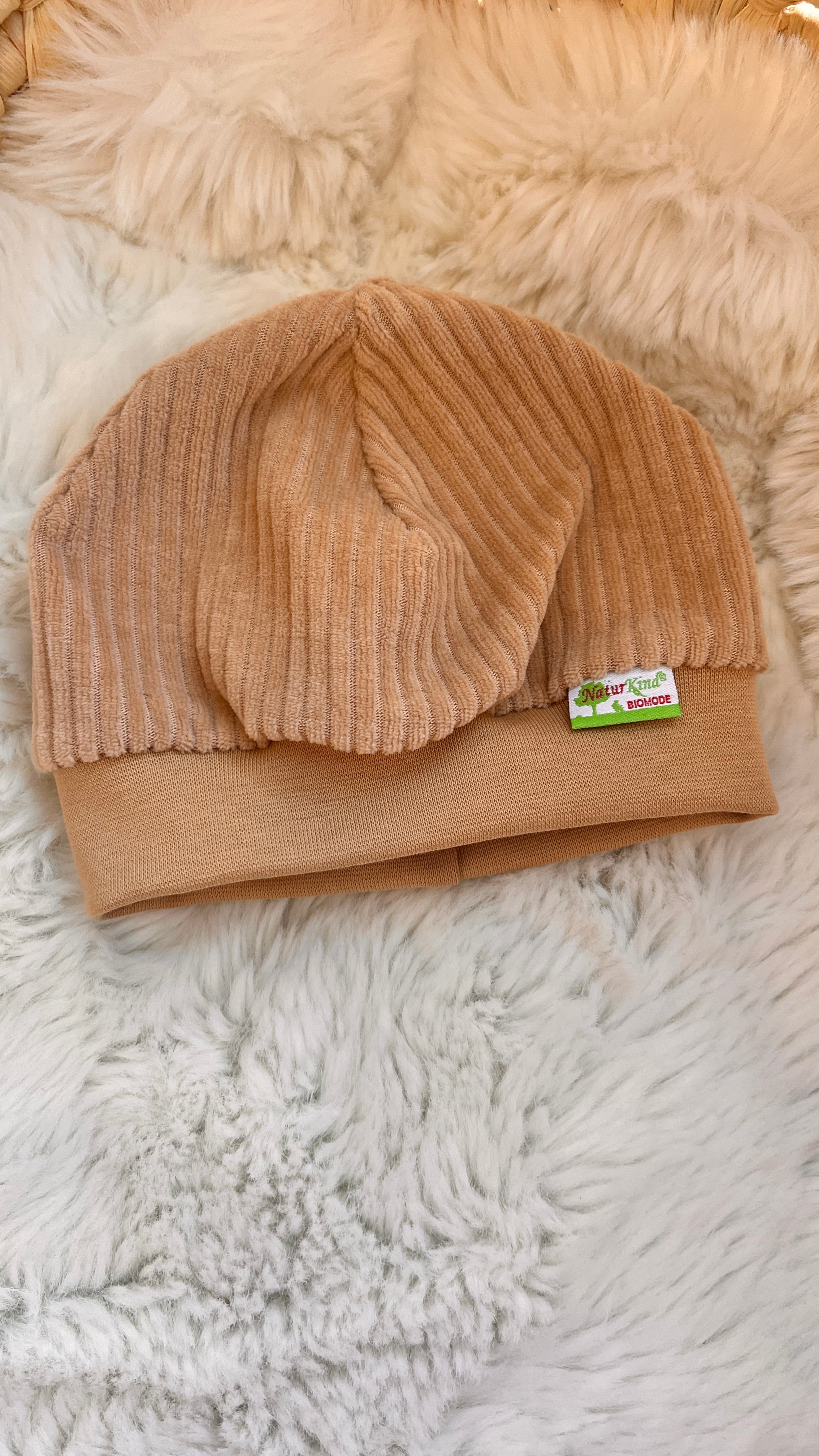 Bündchen Beanie Cord Nicky beige