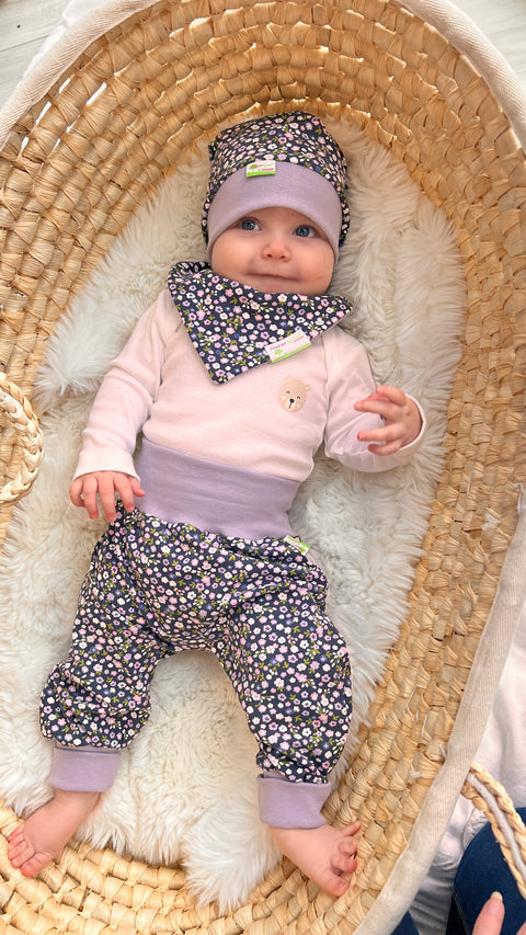 MitwachsSet für Babys - Lila Streublumen