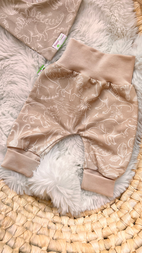 Naturkind Biomode® Mitwachshose / Babyhose  Bio Baumwolle Dinowelt beige