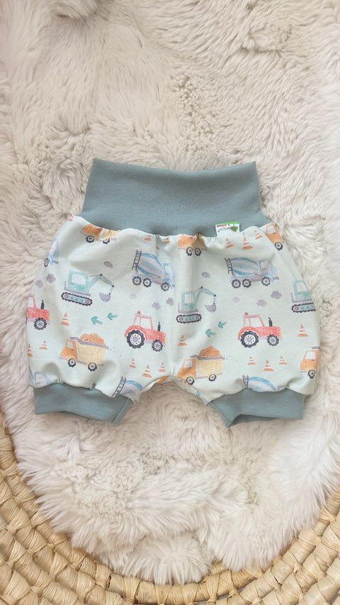 Naturkind Biomode ® 3-teiliges Sommerjersey MitwachsSet für Babys Baustellen Bande pastell mint