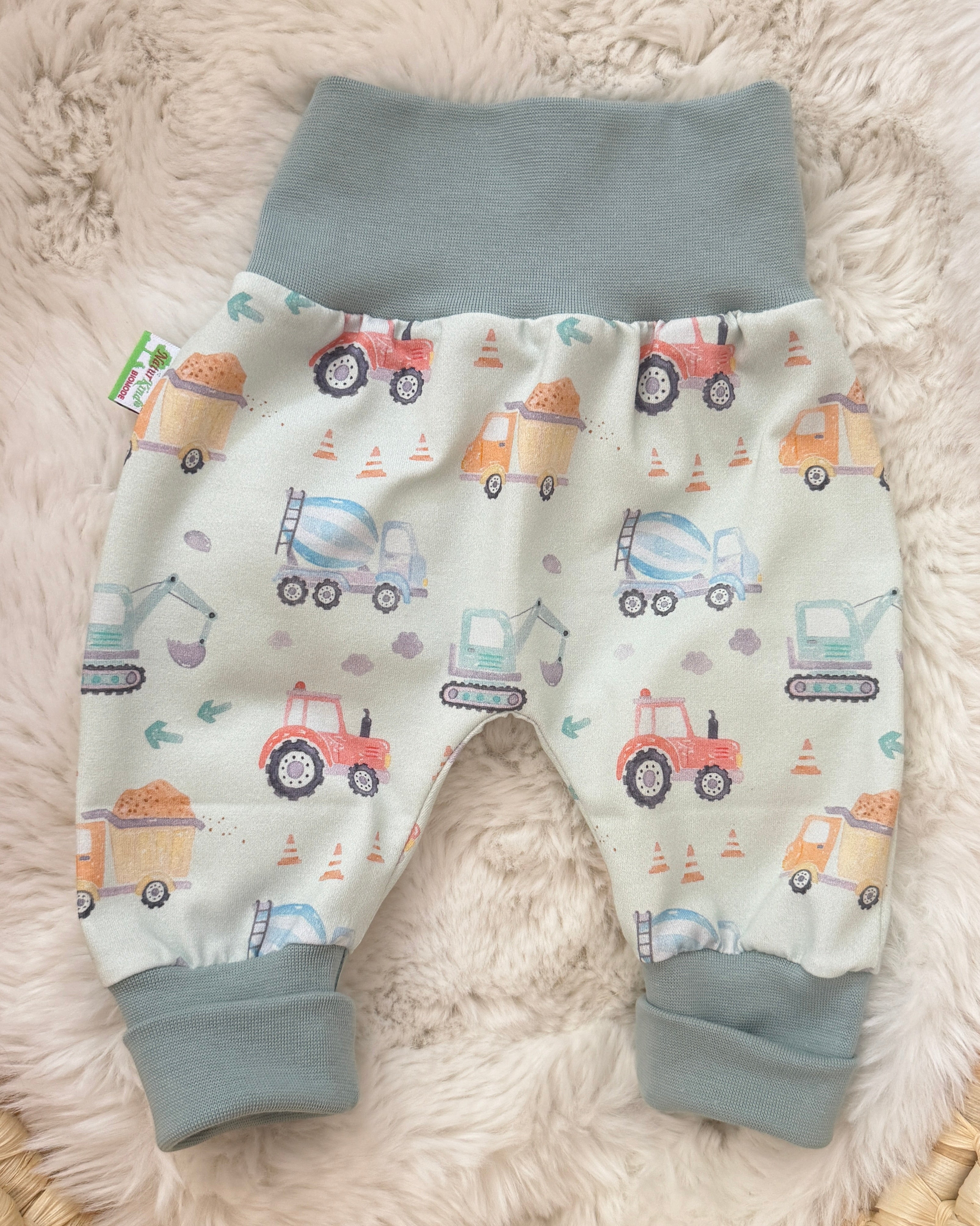 Mitwachshose Baustellen Bande pastell mint