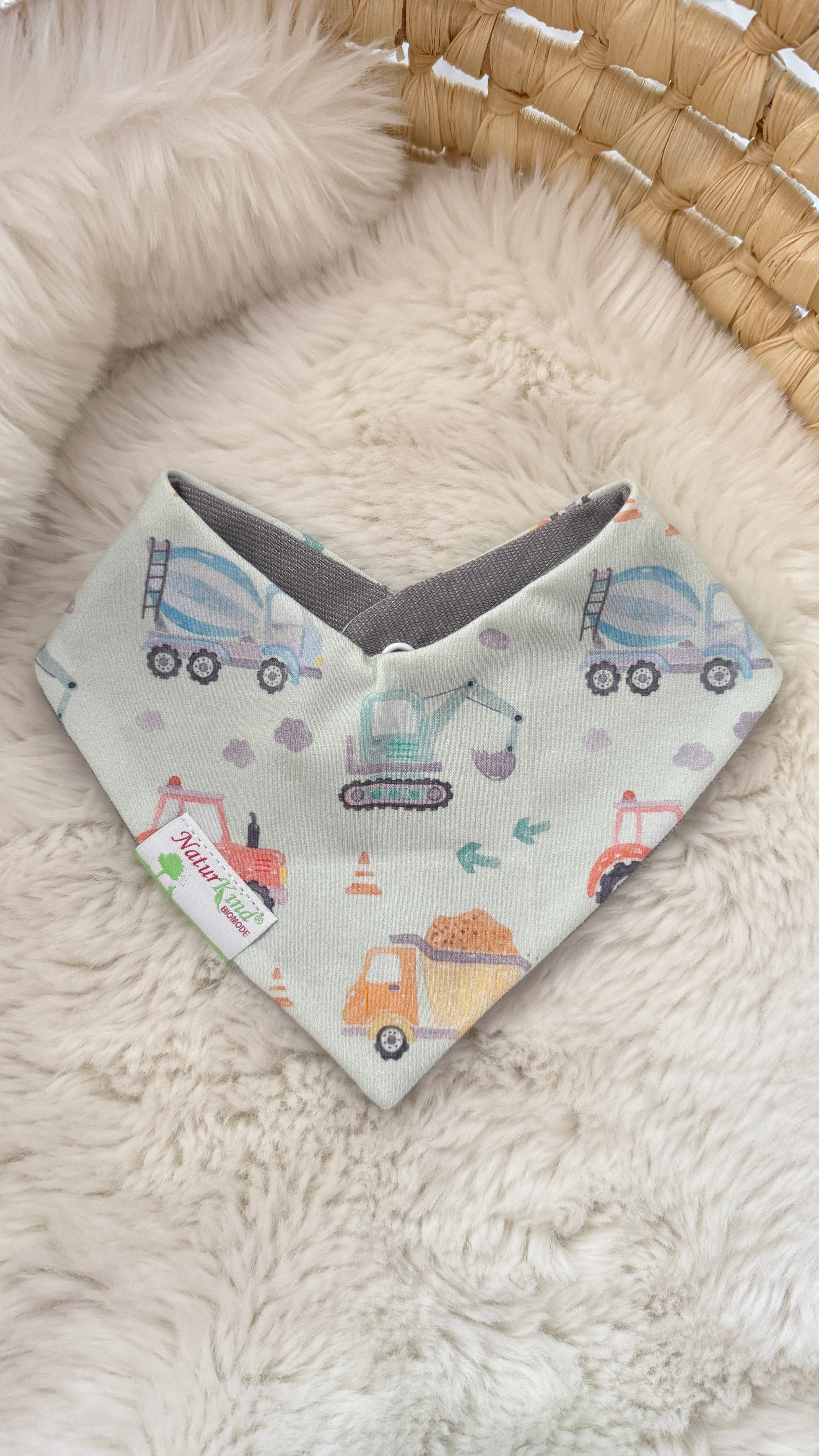 Naturkind Biomode ® 3-teiliges Sommerjersey MitwachsSet für Babys Baustellen Bande pastell mint