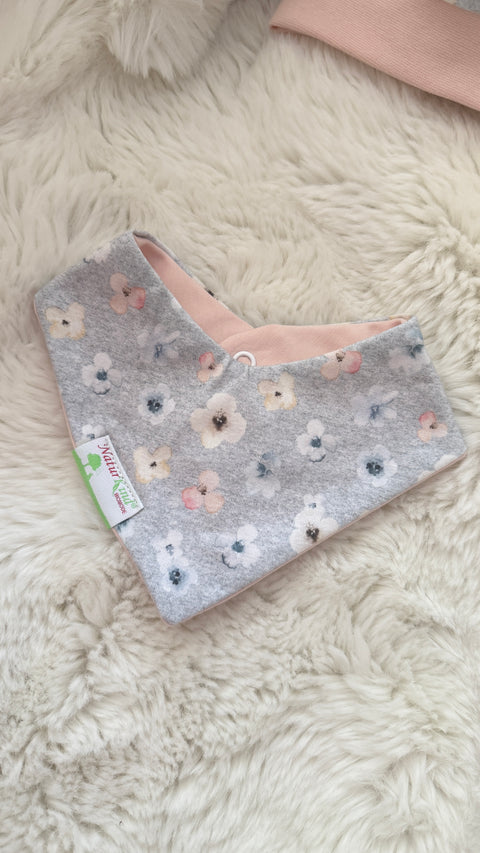 Wendehalstuch Blütentraum grau peach