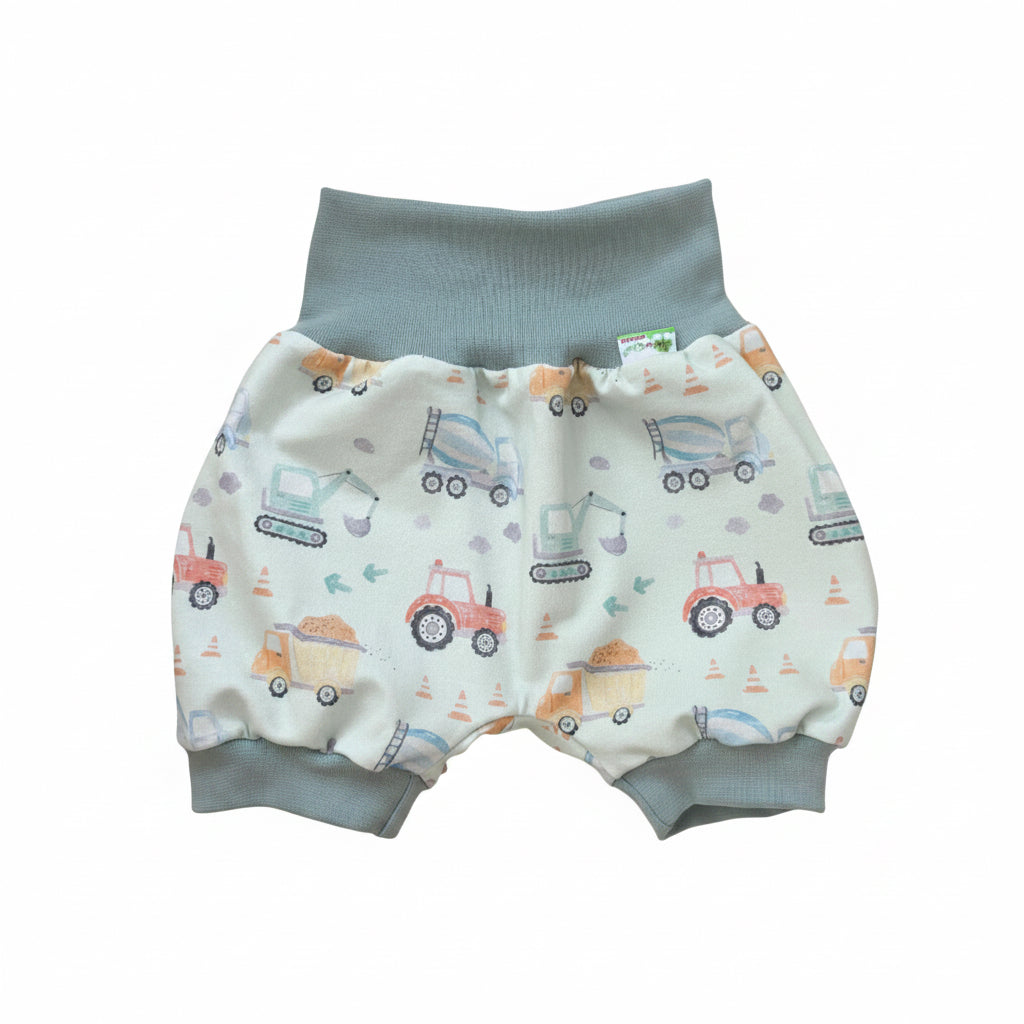Kurze Mitwachshose Baustellen Bande pastell mint