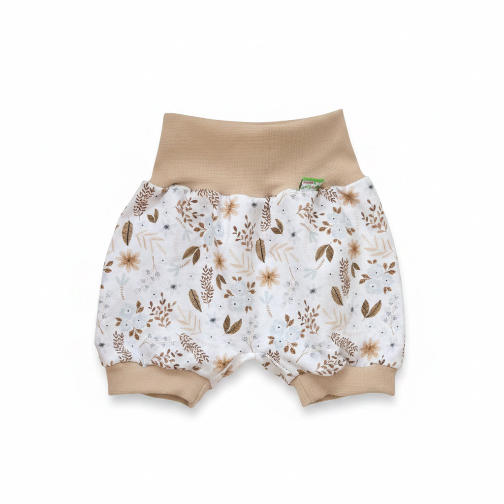 Kurze Mitwachshose Boho Flowers beige