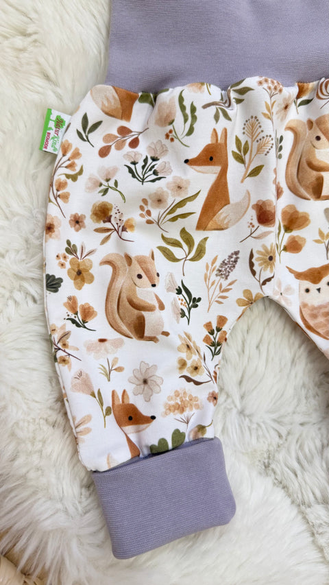 Mitwachshose Waldfreunde beige, Uni flieder