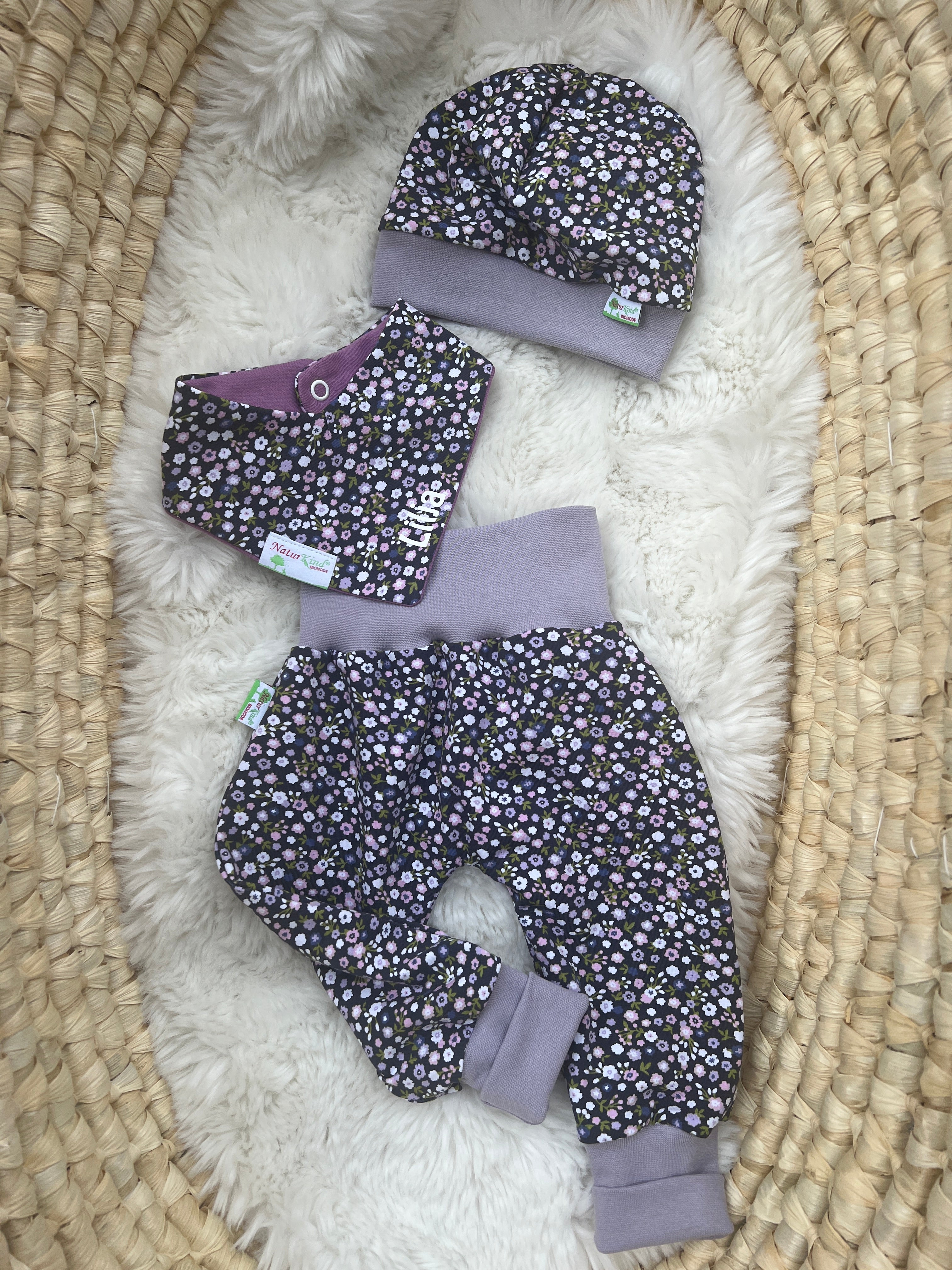 MitwachsSet für Babys - Lila Streublumen