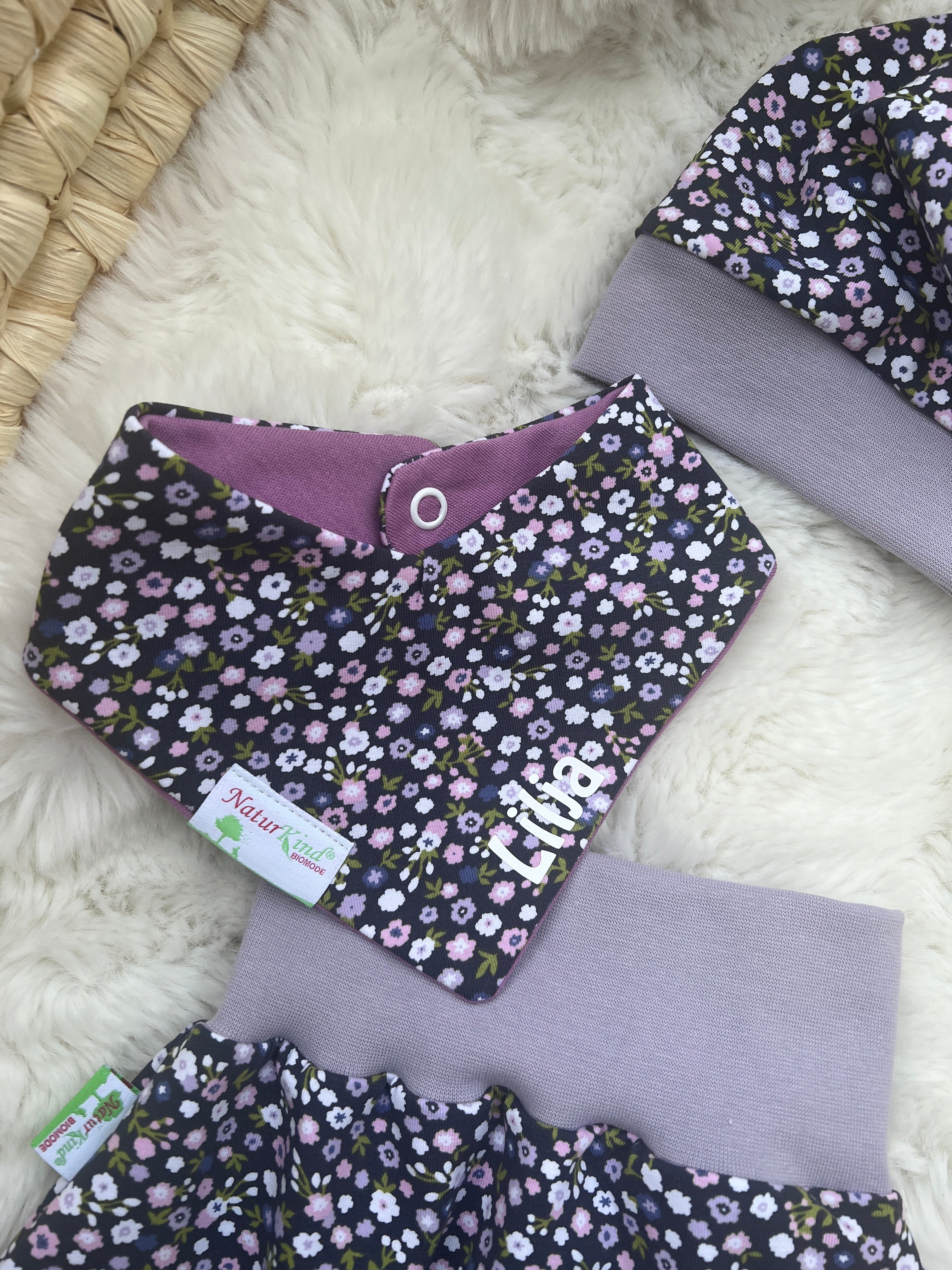 MitwachsSet für Babys - Lila Streublumen