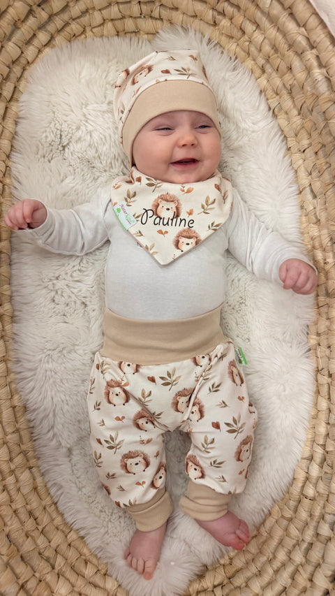 Wendehalstuch Kleiner Igelfreund mit Name, Name braun