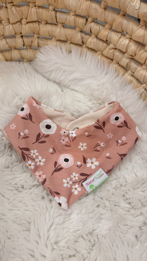 Wendehalstuch Vintage Blumen altrosa