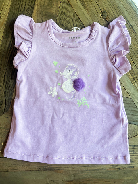 Name it T-Shirt Seepferdchen purple