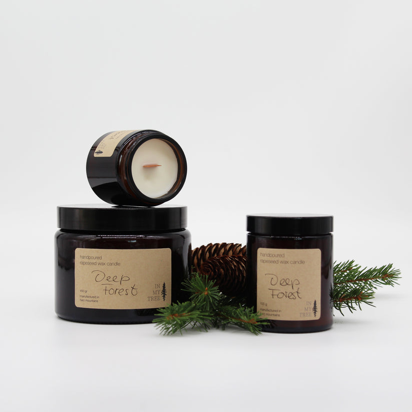 Rapswachskerze "Deep Forest" - waldig belebend 155g