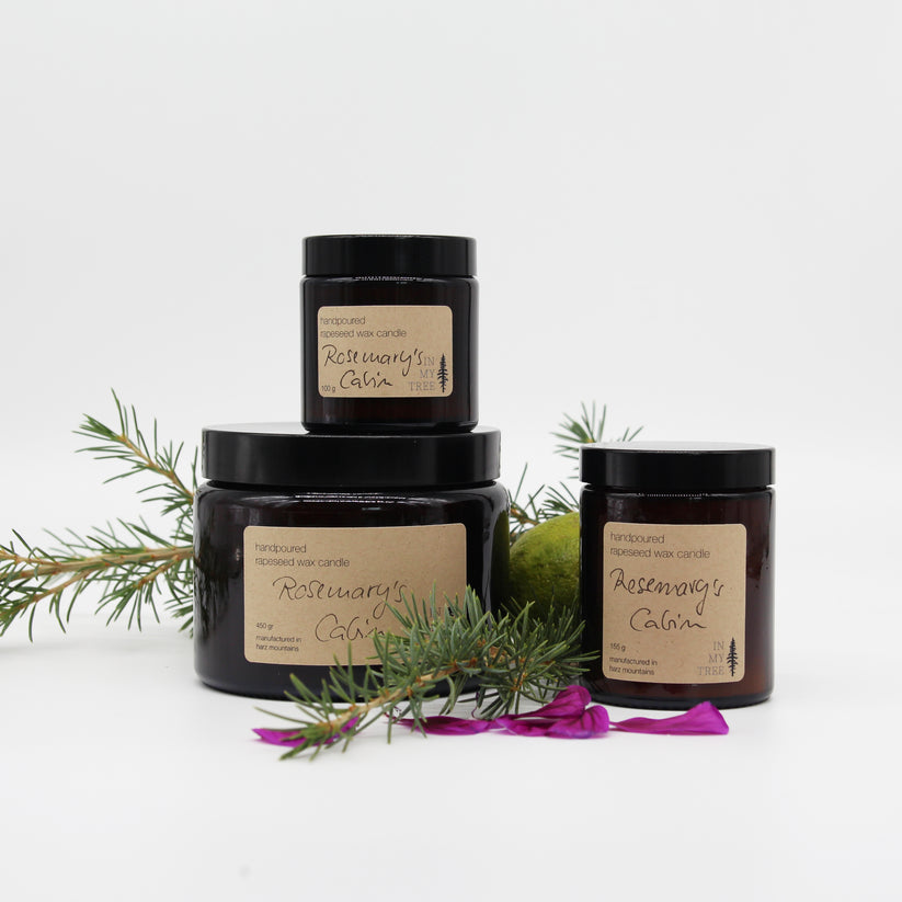 Rapswachskerze "Rosemary´s Cabin" - holzig blumig 155g