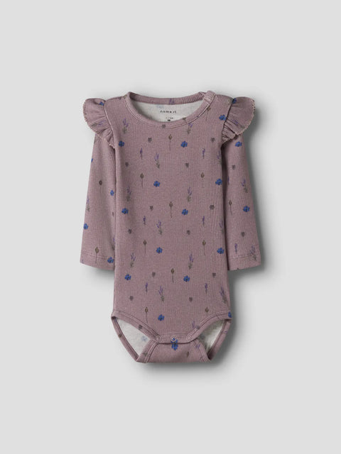 Name it Langarm Rib Body Blumenwiese toadstool