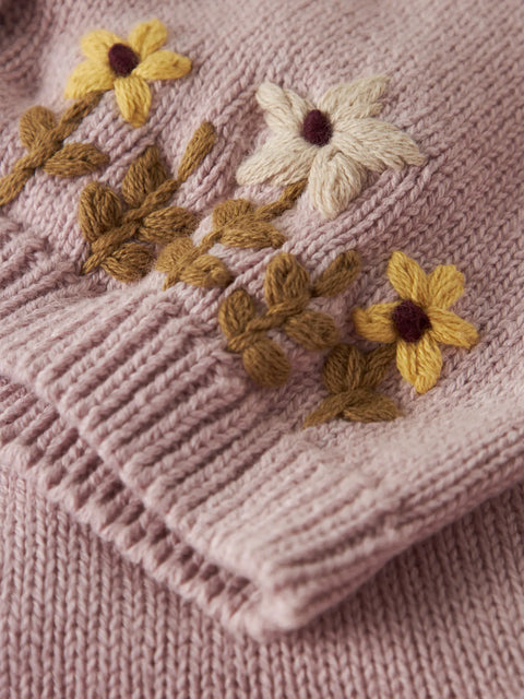 Name it Strickjacke Blumenbeet lilac