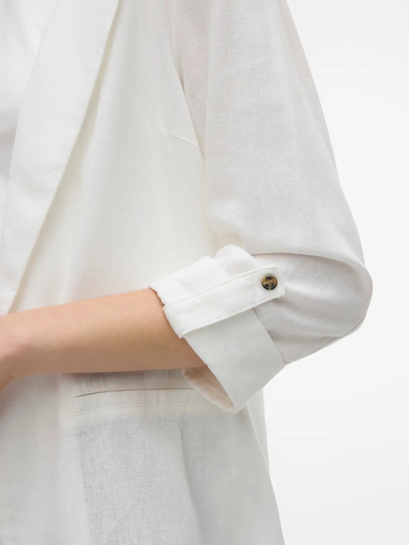 Vero Moda 3/4-Arm Leinen Blazer weiß