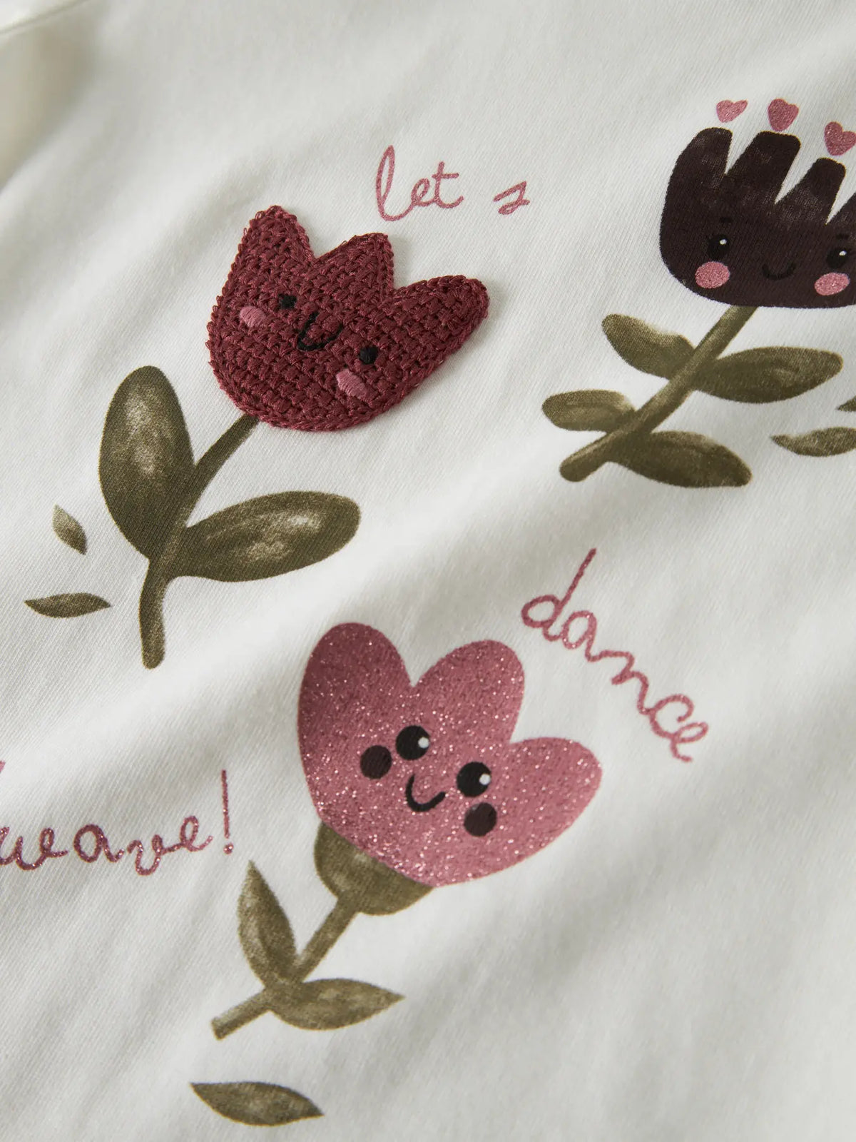 Name it Langarmshirt Blumen cloud dancer