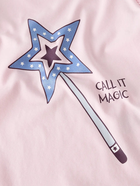 Name it Langarmshirt Glitzer Stern zartrosa