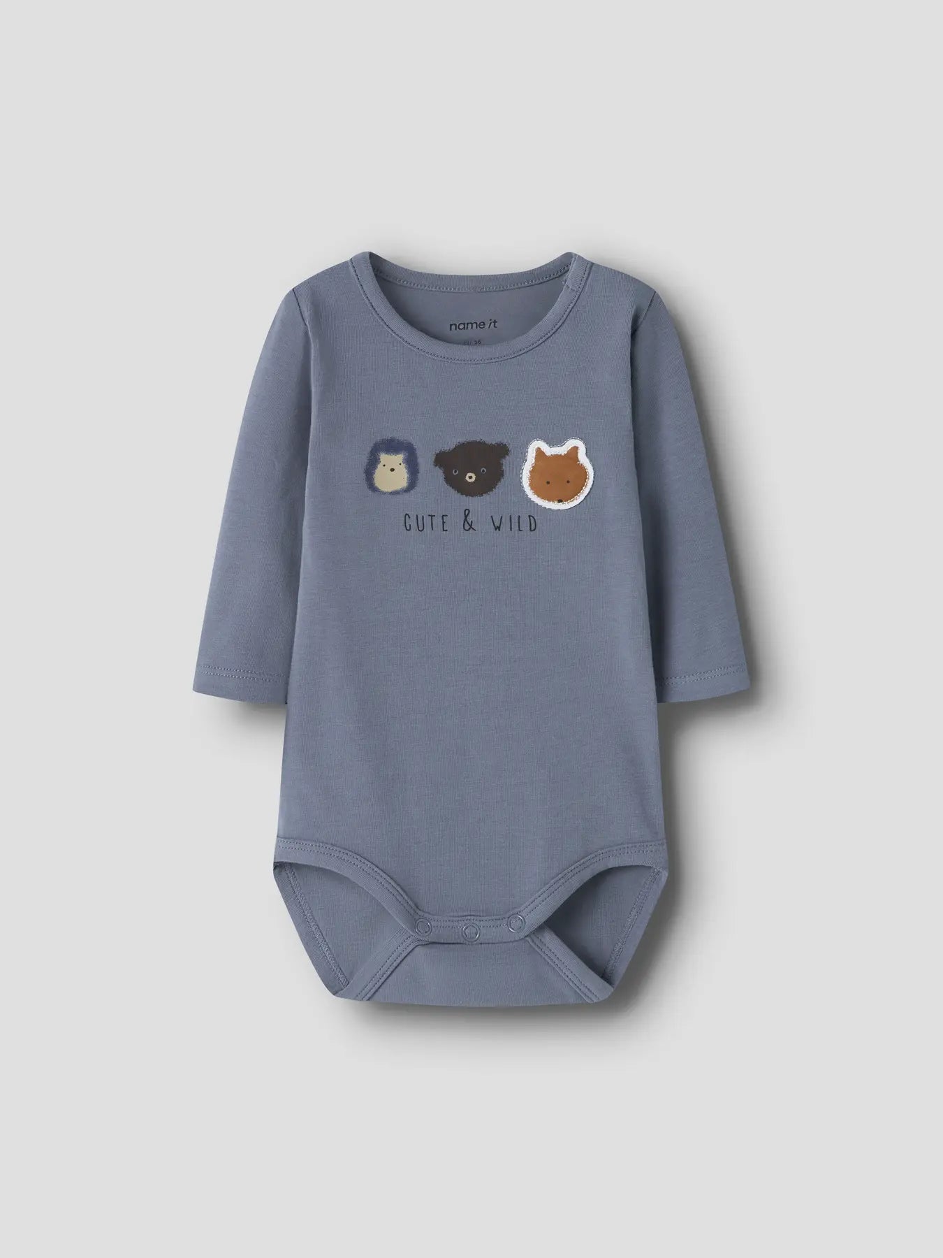 Name it Langarm Body Cute & Wild blaugrau