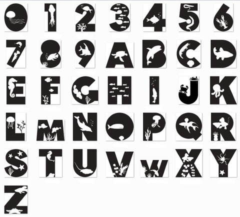 Wendehalstuch Jeans hell, Maritimer Anfangsbuchstabe weiß