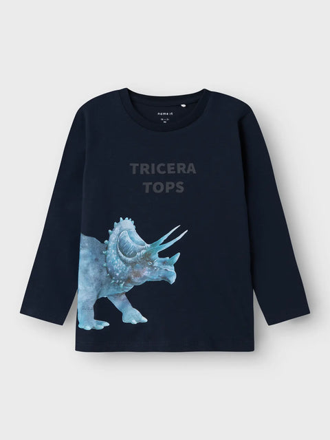 Name it Langarmshirt Tricera Tops dunkelblau