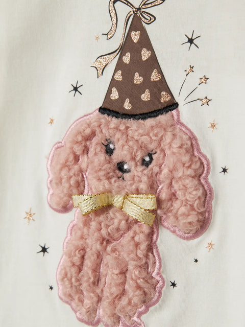 Name it Langarmshirt Party Hündchen cloud dancer