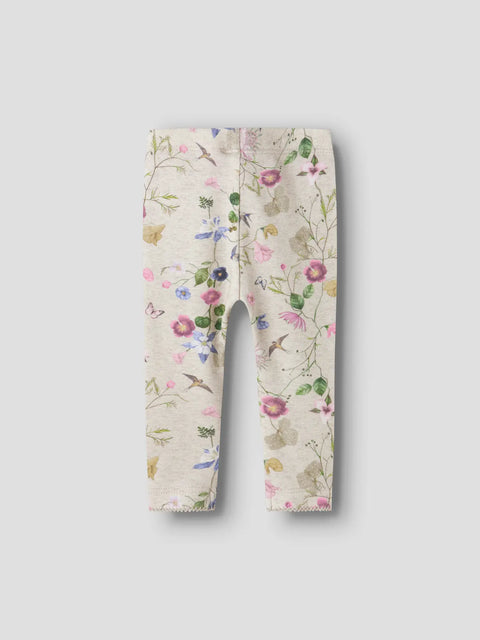 Name it Leggings Blumengarten beige meliert