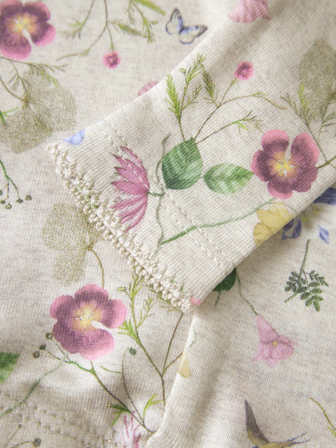 Name it Leggings Blumengarten beige meliert