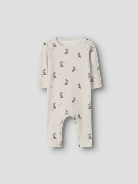 Name it Rib Einteiler Häschen beige meliert