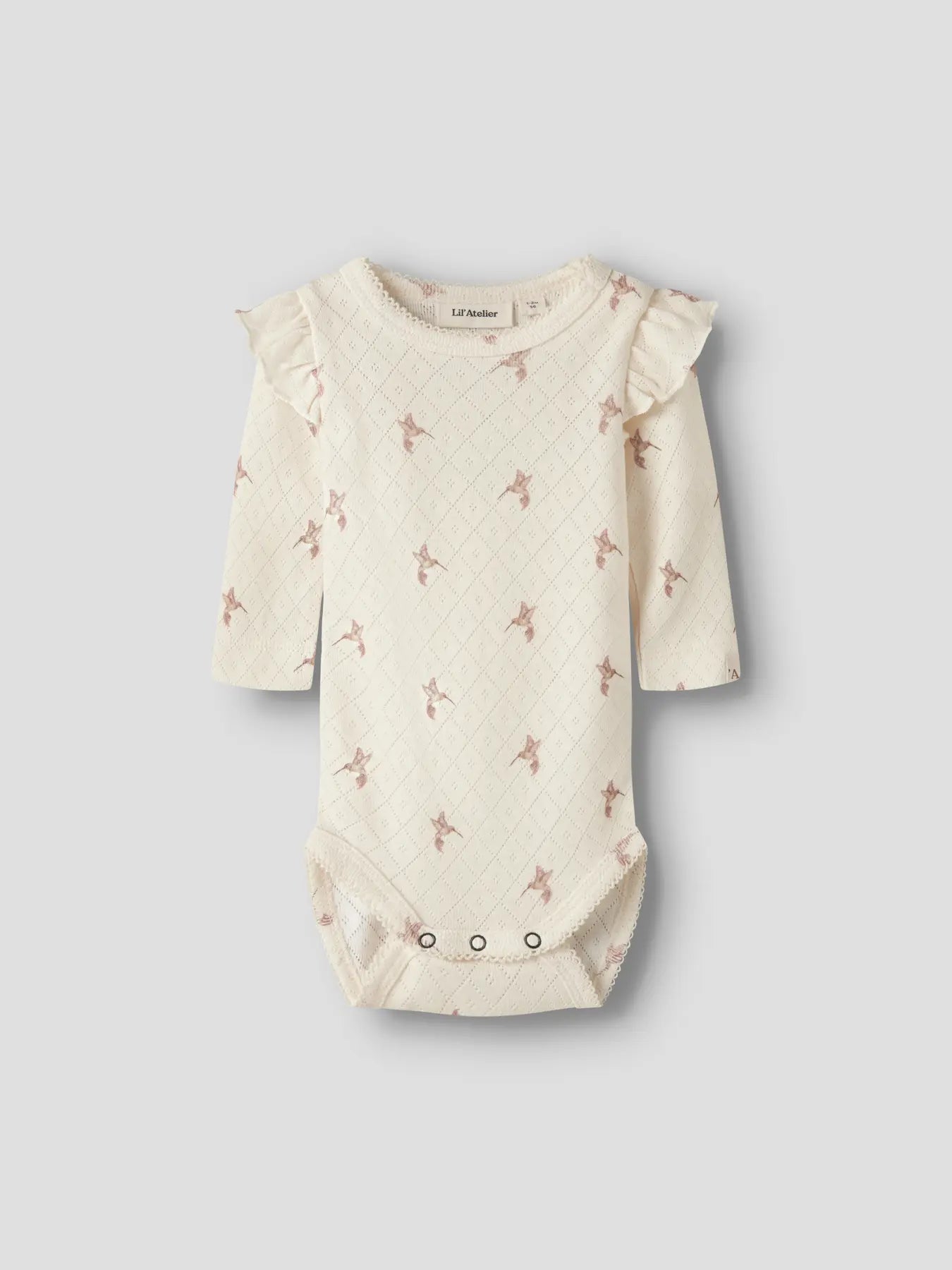 Lil' Atelier Langarm Rüschen Body Kolibri turtledove