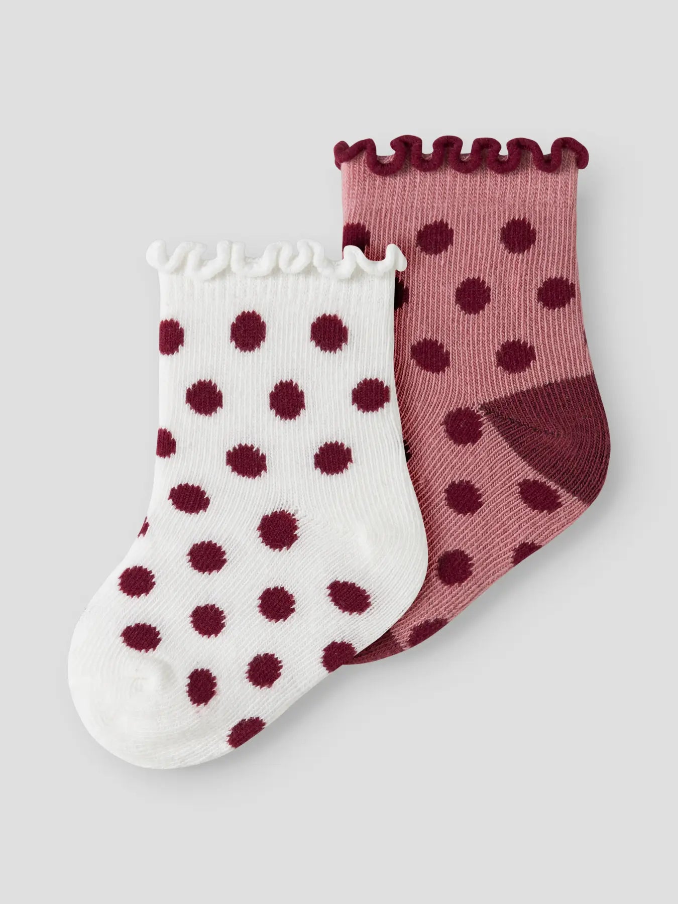 Name it 2er Pack Socken Punkte weiß/rose
