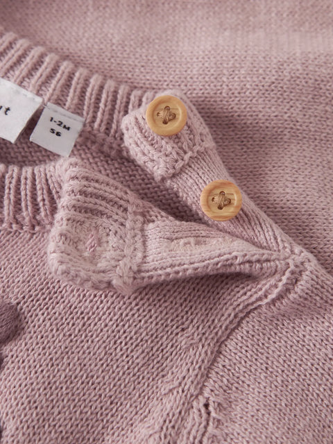 Name it Strickpullover Blumenkranz lilac