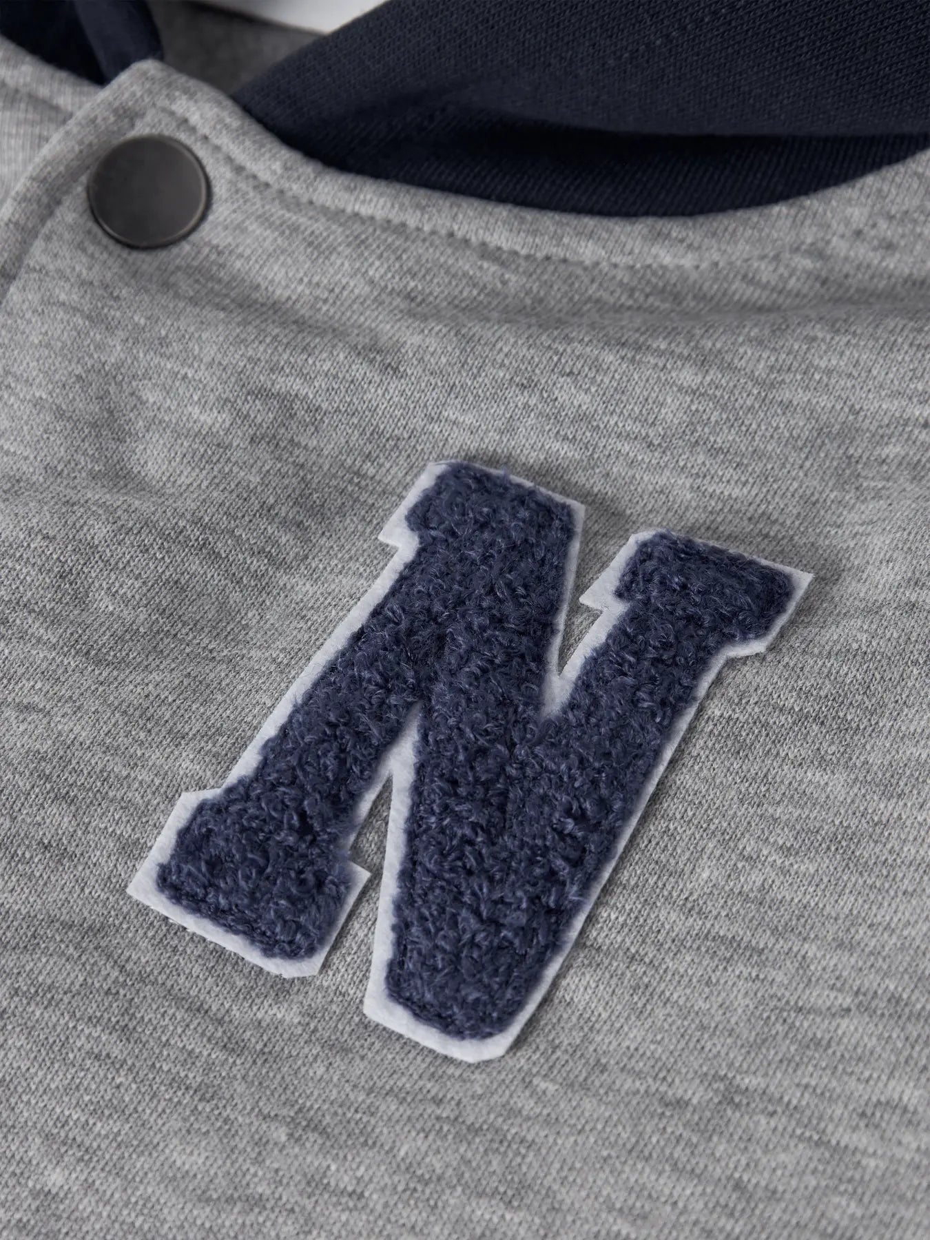 Name it College Sweatjacke mit Kapuze grau meliert/dunkelblau