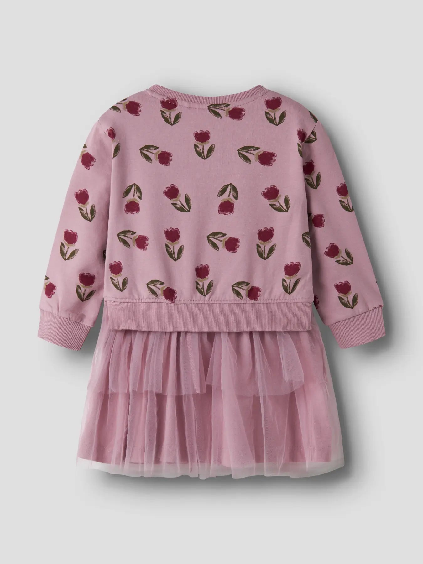 Name it Sweatkleid mit Tüll Blumen lilas